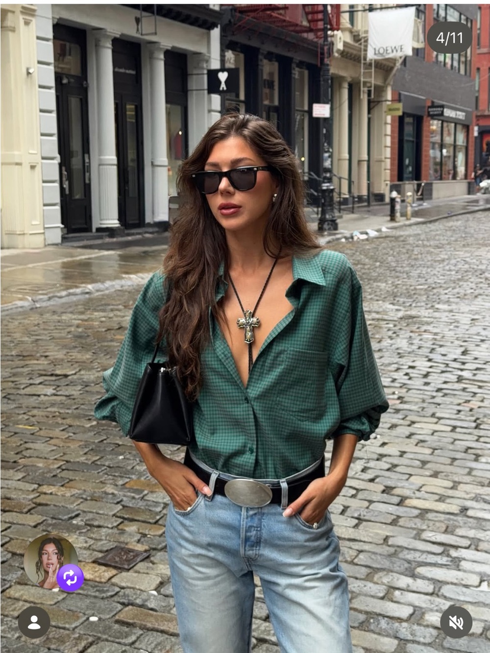 Lioness nothing hill green checked oversized shirts - Picture 10 of 16